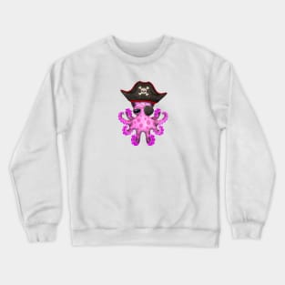 Cute Pink Baby Octopus Pirate Crewneck Sweatshirt